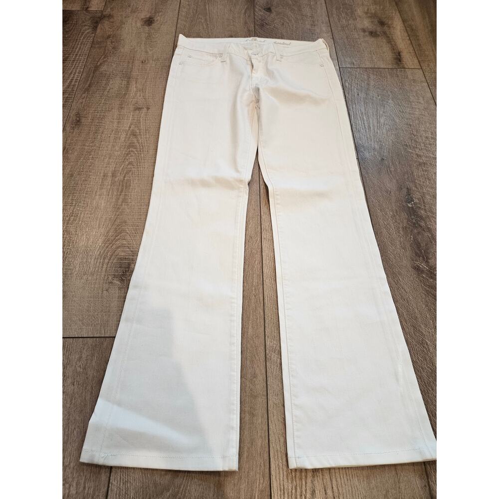 7 For All Mankind Bootcut Jeans Womens 29 White Stretch Denim Flare Y2K